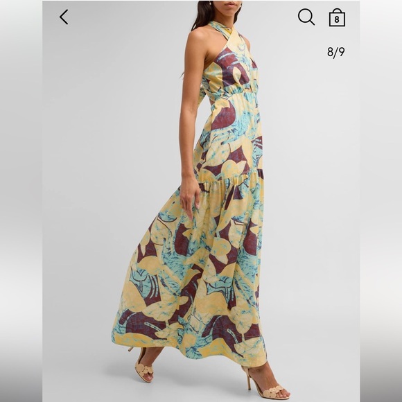 A.L.C Veronica Printed Halter Maxi Dress - Picture 1 of 10